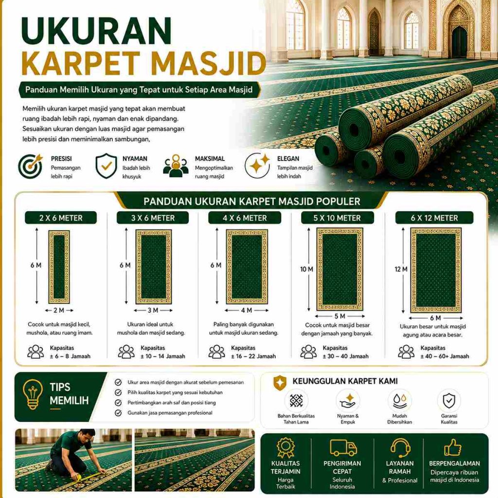Ukuran Karpet Masjid Untuk Berbagai Bentuk Ruangan